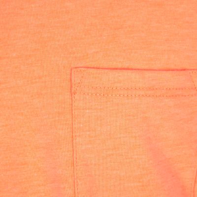 Boys fluro orange curved hem T-shirt